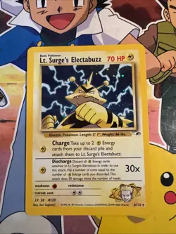 Pokemon TCG Lt. Surge's Electabuzz Gym Heroes Holo Card 6/132 Unlimited Rare HP - Image 1