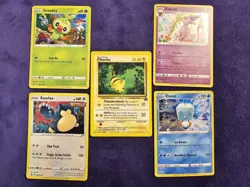 Lot Of 5x Promo Pokemon Trading Cards, Snorlax Espeon Pikachu Grookey And Eiscue - Image 1