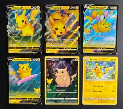 Pokemon Card PIKACHU Lot - (6) Cards / 4 HOLO / 5 FULL ART - Image 1