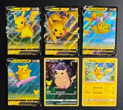 Pokemon Card PIKACHU Lot - (6) Cards / 4 HOLO / 5 FULL ART - Image 2