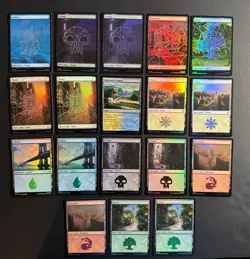 Magic The Gathering Spider-Man - LAND FOIL Lot - (18) Cards - Image 1