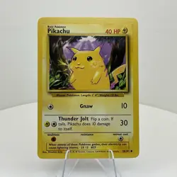 Pikachu 058/102 Base Set Yellow Cheeks 1999 Vintage WOTC Pokemon Card - Image 1