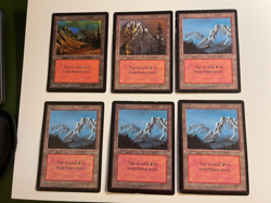 6x Mountain Beta MTG Magic the Gathering a - Image 1