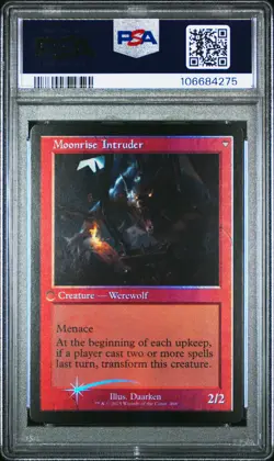 2025 MTG INNISTRAD REMASTERED #466 MOONRISE INTRUDER/VILLAGE MESSENGER PSA 10 - Image 2