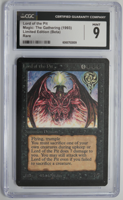 Lord of the Pit Beta CGC 9 Graded MTG Magic: the Gathering 1993 - Image 1