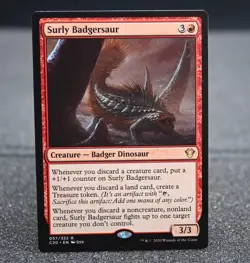 1X Surly Badgersaur 057/332 COMMANDER 2020 C20 MTG MAGIC EDH - Image 1