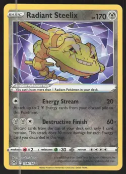Pokemon TCG SWSH11: Lost Origin #124/196 Radiant Steelix NM - Image 1