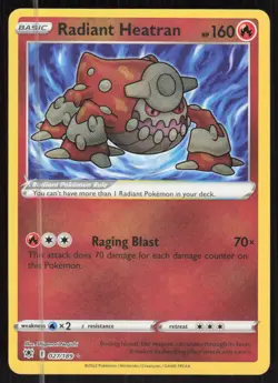 Pokemon TCG SWSH10: Astral Radiance #027/189 Radiant Heatran NM - Image 1