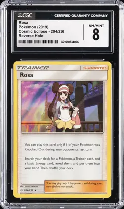 2019 POKEMON SUN & MOON COSMIC ECLIPSE BUILD & BATTLE BOX #204 ROSA CGC 8 - Image 1