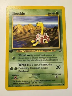 Pokemon TCG Shuckle Neo Genesis 72 Regular 1st Edition - NM - Image 1