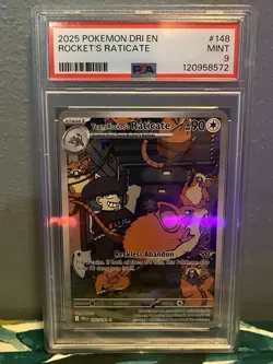 Pokemon TCG Destined Rivals Team Rocket’s Raticate #202/182 PSA 9 Mint - Image 1