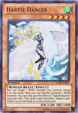 Lightly Played, English Yu Gi Oh Harpie Dancer - LCJW-EN097 - Ultra Rare - 1st E - Image 1