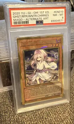 YuGiOh GHOST REAPER & WINTER CHERRIES #MAGO-EN010🔥PSA 8🔥1st ED-ALTERNATE ART - Image 2