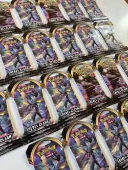 22x FACTORY SLEEVED Pokemon TCG Sword & Shield Rebel Clash 10 Card Booster Packs - Image 2