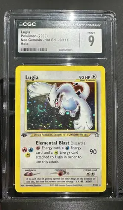 Pokemon Neo Genesis 1st Edition Holo Rare Card Lugia 9/111 Swirled🌀 CGC 9 mint - Image 1