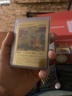 Pokemon Gold Foil Fan Art Promo Card Charmander, Charmeleon, Charizard GX 1/1 - Image 1