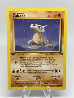 🍀 Cubone 50/64 Jungle 1st Edition Non Holo Foil Pokemon 1999 Vintage Card (#2) - Image 1