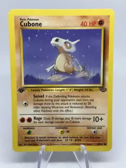 🍀 Cubone 50/64 Jungle 1st Edition Non Holo Foil Pokemon 1999 Vintage Card (#1) - Image 1