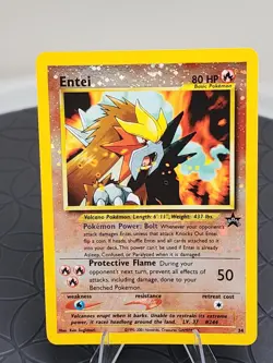 Pokemon Entei #34 Reverse Holo Rare Trading Card Black Star Promo Near Mint - Image 1
