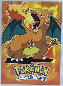 Charizard E6 of 12 - BLACK LOGO - NON-HOLO - TOPPS POKEMON CARD - LP/MP - Image 1