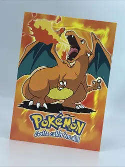 Charizard E6 of 12 - BLACK LOGO - NON-HOLO - TOPPS POKEMON CARD - LP/MP - Image 2