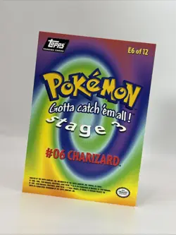 Charizard E6 of 12 - BLACK LOGO - NON-HOLO - TOPPS POKEMON CARD - LP/MP - Image 4