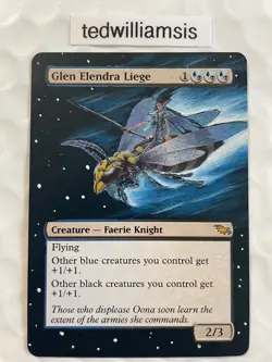 Glen Elendra Liege MtG Shadowmoor Hand Painted Altered Art Extended & Borderless - Image 1
