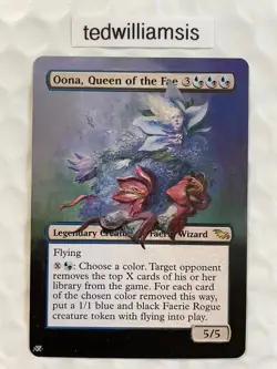 Oona, Queen of the Fae MtG Shadowmoor Painted Altered Art Extended & Borderless - Image 1