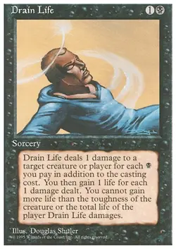 DRAIN LIFE x4 mtg EX/NM 4th Edition 4 Common - Image 1