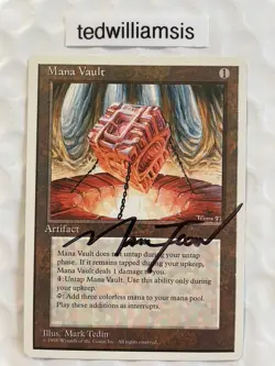 Mana Vault MTG Core Set 4th Edition Signed Autographed Mark Tedin Near Mint - Image 1
