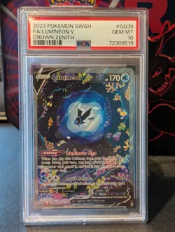 2023 Pokemon SWSH Crown Zenith Lumineon v Galarian Gallery #GG39/GG70 PSA 10 - Image 1