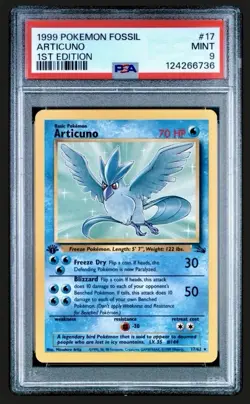 PSA 9 Pokemon 1999 1st Edition Fossil Articuno Rare #17 - Image 1