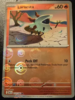 Larvesta 015/086 Poke Ball Reverse Holo Common Scarlet Violet Black Bolt Pokemon - Image 1
