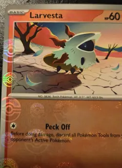 Larvesta 015/086 Poke Ball Reverse Holo Common Scarlet Violet Black Bolt Pokemon - Image 2