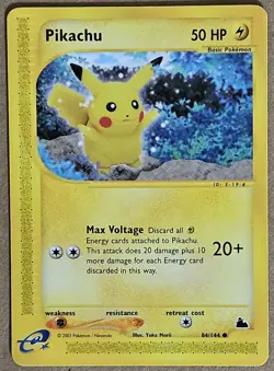 Pikachu Skyridge Non-Holo Pokemon Vintage Nintendo TCG 84/144 - Image 1