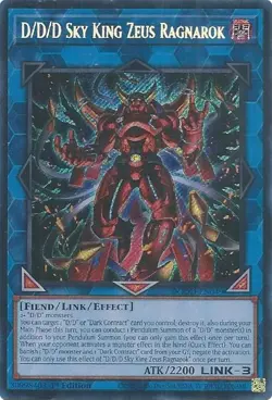 D/D/D Sky King Zeus Ragnarok DOOD-EN049 1st Edition Secret Rare NM Yugioh - Image 1