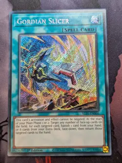 Gordian Slicer ALIN-EN066 Secret Rare 1st Edition YuGiOh TCG Card NM - Image 1