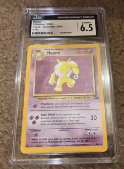 CGC 6.5 Hypno HOLO EX/NM+ Fossil Set ~PSA 7 Pokemon Card - Image 1