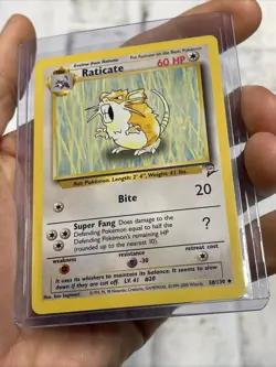 Raticate 58/130 Base 2 Set Pokemon Card Vintage NM/MT Never Played Nintendo TCG - Image 2