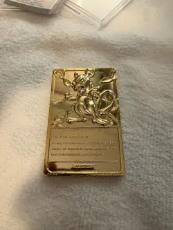 Pokemon 23K Gold Plated MEWTWO Trading Card 1999 Burger King - Image 3