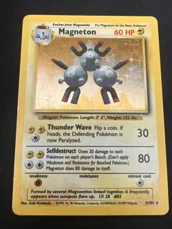1999 Base Set Vintage Pokemon 2 Card Lot: Holo 1st Edition Machamp & Magneton - Image 4