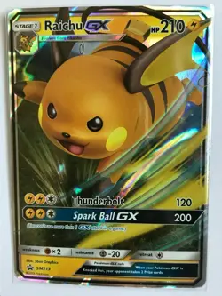 Raichu GX ULTRA RARE SM213 Hidden Fates Set Pokemon Card TCG NM HOLO 2019 - Image 1