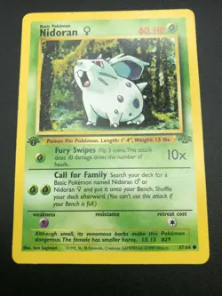 Nidoran Female 1st Edition 57/64 Jungle Common Pokemon Vintage Card WOTC NM 1999 - Image 1
