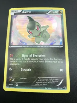 Axew HOLO 12/20 Pokemon BW Dragon Vault NM Card TCG 2012 - Image 1