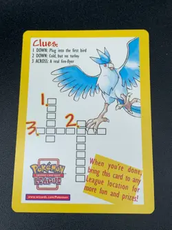 Pokemon Legendary Birds Clue Card Promo WOTC Pokemon TCG League 2002 - Image 1