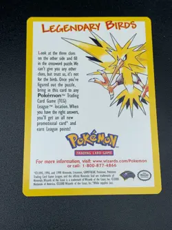 Pokemon Legendary Birds Clue Card Promo WOTC Pokemon TCG League 2002 - Image 3