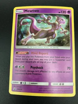 Mewtwo HOLO RARE SM214 Pokemon SM Hidden Fates Pin Promo TCG Card NM 2019 - Image 1