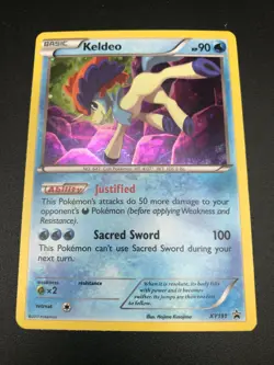 Keldeo XY191 HOLO RARE Black Star Promo Pokemon Card TCG NM 2017 - Image 1