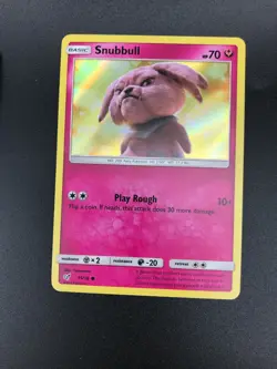Snubbull 15/18 HOLO Pokemon Detective Pikachu Card TCG NM 2019 A - Image 1