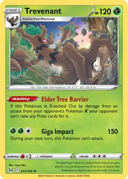Trevenant 17/196 Lost Origin Holo Rare Pokemon Card Pokemon TCG 017/196 - Image 1